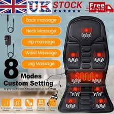 8 Mode Massage Seat Cushion W/Heated Back Neck Massager Chair For Home & Car