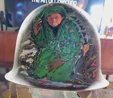 French 1ndochina war vetran helmet 1953/54  (crude folk art ) by vet 