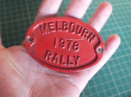 Vintage 1978 rally plaque - 1978,
