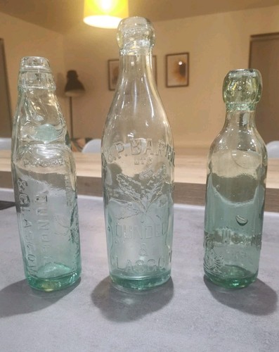 Vintage glass bottles p - g,
