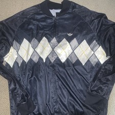 Adidas Men 2XL Argyle Green Diamonds Climalite Track Jacket  See Pic