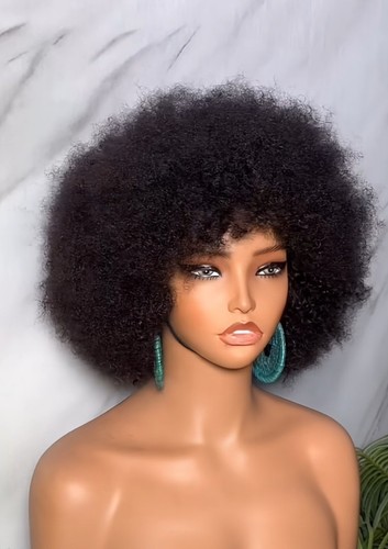 Afro curly wig coily - afro, human