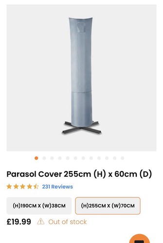 Parasol cover 255cm - cover, 60cm