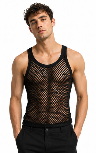 Mens string mesh vest 100 - mens,