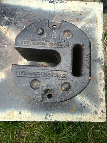 Gazebo weight cast iron used - gazebo,