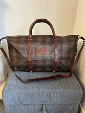 Mulberry Bandolier Tartan Check Large Weekend Travel Bag Holdall