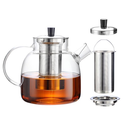 45oz 1300ml glass teapot with - 45oz/1300ml,