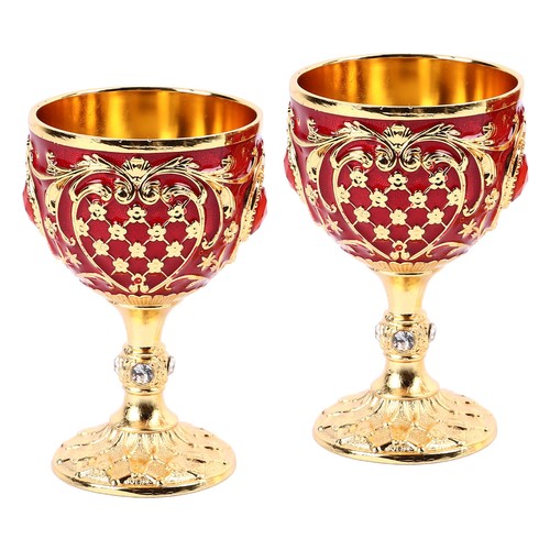 Vintage chalice - (gold, red)