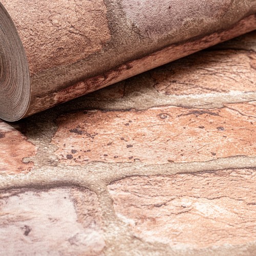 Red brick effect wallpaper - red,