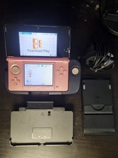 Nintendo 3DS Pearl Pink Handheld Game Console With Gamepad Pro, Charging Dock Uk