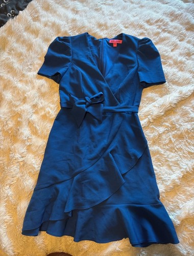 Betsey johnson blue faux wrap - betsey,