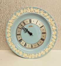 Wedgwood of Etruria & Barlaston Blue & White Queensware Plate Clock WORKING