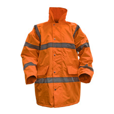 Sealey Hi-Vis Orange Motorway Safety Jacket Quilted Lining X-Large XL 806XLO