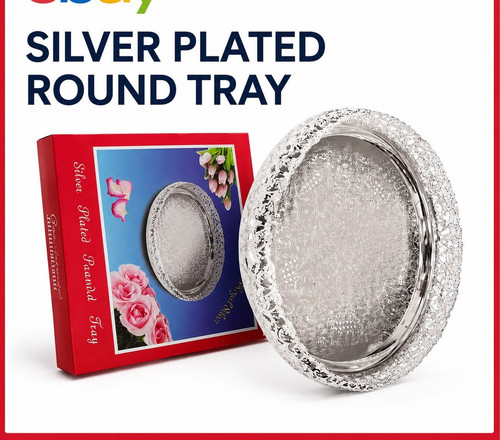 Silver plate floral pattern - silver,