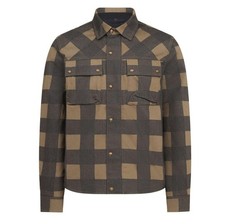 Belstaff Men's XL Mansion Biker Jacket - Checked Olive/Black RRP £350