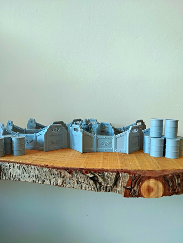 Printed barricades and oil - 3d,