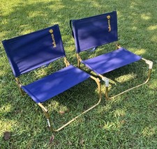 Lafuma Folding Vintage Blue Camping Beach Sports Compact Portable Chair Seat Set