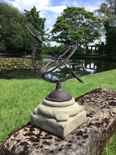 Garden iron armillary sundial - garden,