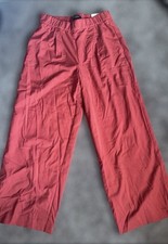 Ann Taylor Petite Palazzo High Rise Wide Leg Pant Size MP NWT. Rustic Red