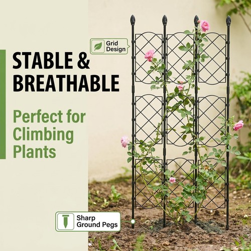 Black garden trellis panel - black,