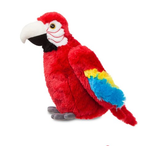 Scarlet macaw parrot - parrot, plush