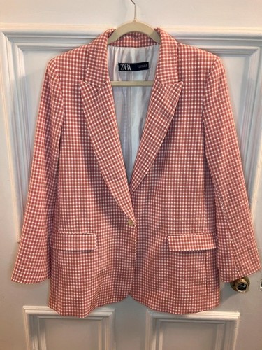 Zara gingham blush pink summer
