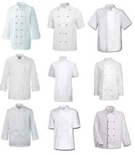 WHITE CHEFS JACKETS, FULL/HALF