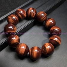 Huge 20mm Natural Red Tiger's Eye Gemstone Round Beads Elastic Bracelets 7.5''
