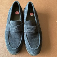 Massimo Dutti Loafers Blue Suede Size 5 Excellent Condition Worn Once No Box