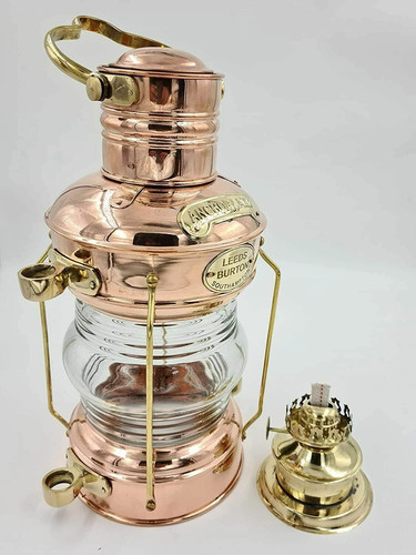 Antique anchor oil lamp - antique,