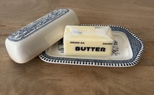 Currier & Ives The Road in Winter Ceramic Covered Butter Dish VTG Royal China 