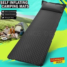 Self Inflating Sleeping Mat Waterproof Travel Camping Bed Mattress W/Pillow &Bag