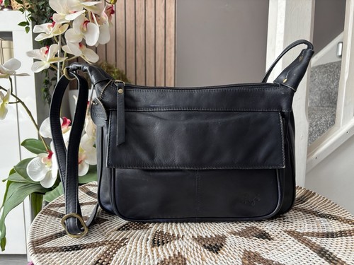 Gigi navy blue - blue, leather