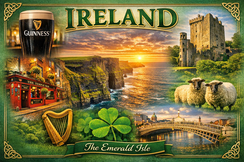 Ireland icons fridge magnet - icons,