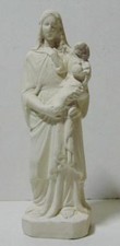 Antique Pieraccini Chalkware Holy STATUE Blessed Virgin Mother & Child Madonna