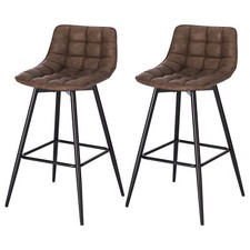 2/4/6x Bar Stools Retro Faux Leather Upholstered Barstool Pub High Counter Chair
