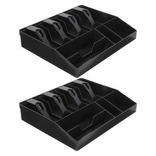 2pcs Money Storage Cash Drawer Tray With Multi Compartments For Bills
