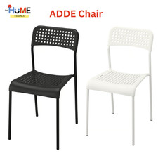 IKEA ADDE Tables Chairs Tufted Seat Steel Legs Home Office Study  White/Black