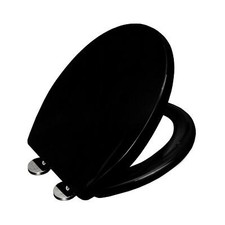 Toilet Seat Black Soft Close Heavy Duty Universal Fit One Button Quick Release