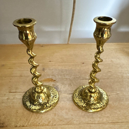 Pair brass spiral twist - pair,