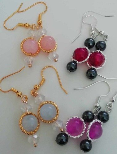 Gemstone earrings galaxy - earrings,