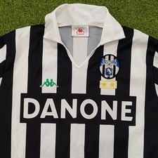Vintage KAPPA 1992 94 Juventus BAGGIO #10 DANONE L/S Jersey Shirt Large