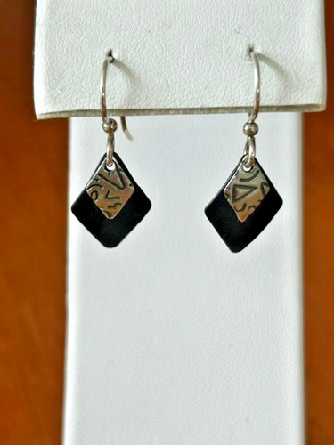 Black silver tone geometric - &, silver-tone
