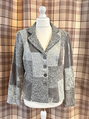 Patchwork grey size blazer - size, 18