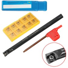 8mm S08K-SCLCR06 Turning Tools Lathe Boring Bar + 10pcs CCMT060204-HM Inserts KF