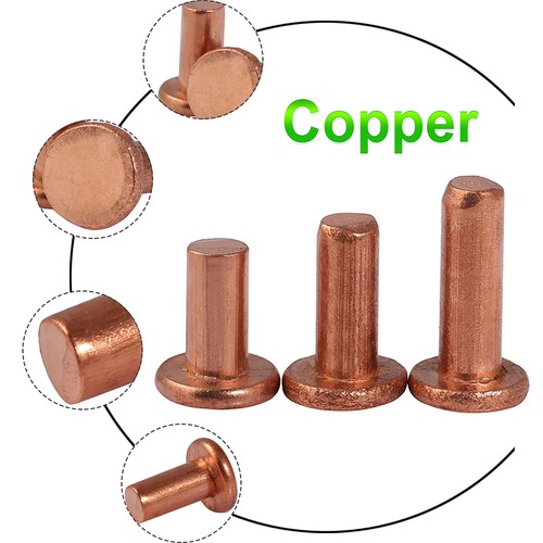 Copper rivets flat head - copper,