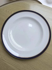 Antique Royal Worcester white blue gold dinner plates 10 3/4" festive tableware 