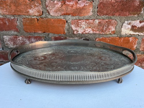 Vintage silver plated footed - plated,