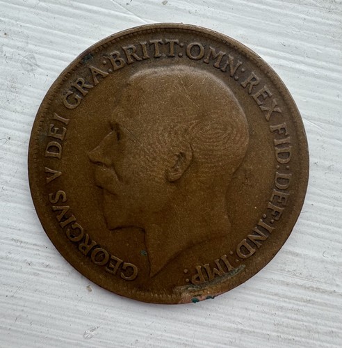 1916 one penny - one, coin