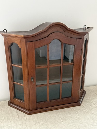 Vintage dutch solid oak curio - vintage,